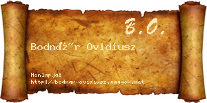 Bodnár Ovidiusz névjegykártya